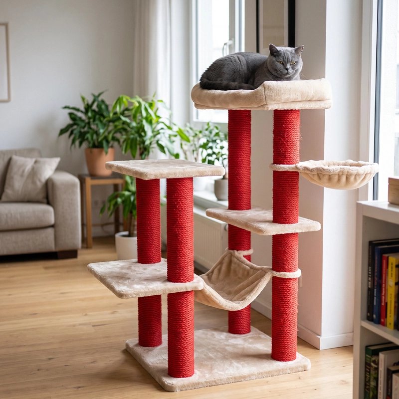 Corde arbre a chat rouge completer