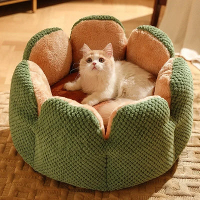 coussin pour chat rond vert