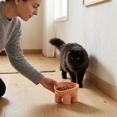 Gamelle Chat et chat noir