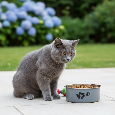 Gamelle Chat gris et chat gris