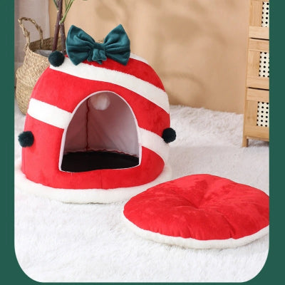niche de noel pour chat coussin