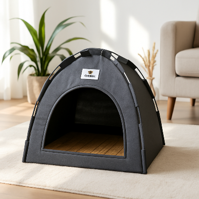 niche pour chat gris