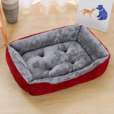 Panier chat confortable douillet rouge bordeau