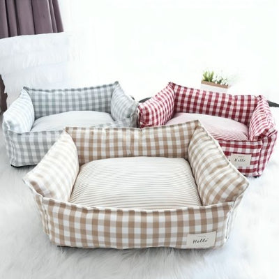 Panier chat rectangulaire kaki