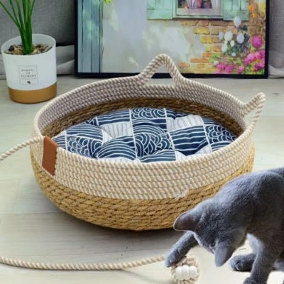 Panier pour chat moelleux décoratif
