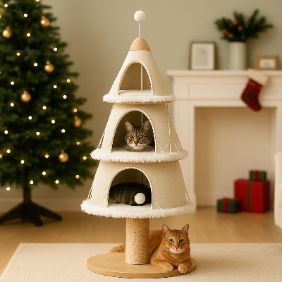 arbre a chat de noël doux doux
