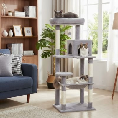 arbre a chat gris beige