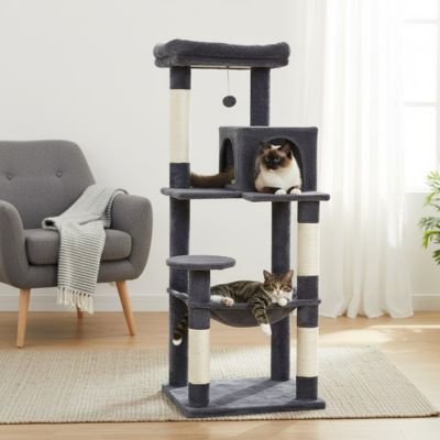 arbre a chat gris multiniveau 