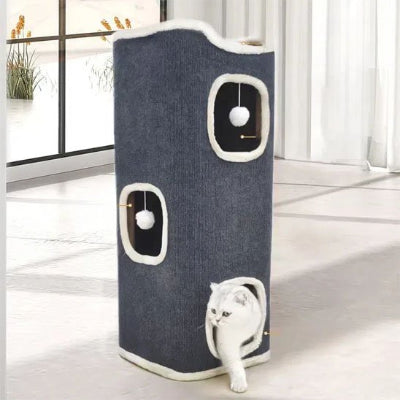 arbre a chat trois chats chat blanc