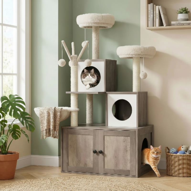 Arbre à chat mur vert