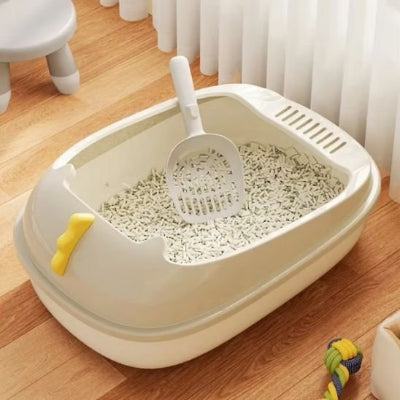 Bac à litière chat blanc