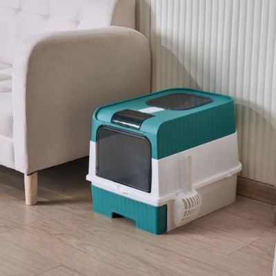 Bac à litière Chat bleu