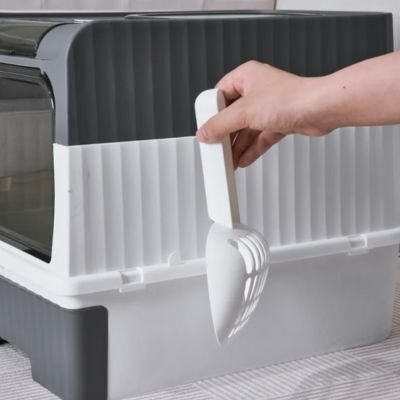 Bac à litière Chat grise