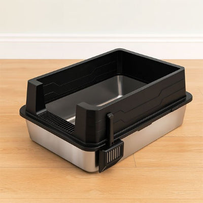Bac à litière Chat noir vide