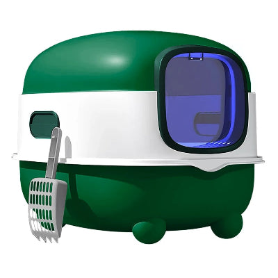 bac a litière pour chat vert