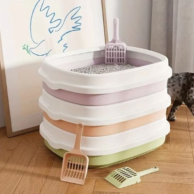 Bac à litière chat couleurs variées