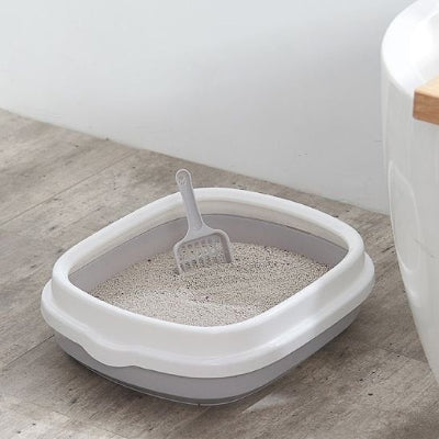 Bac à litière chat grise