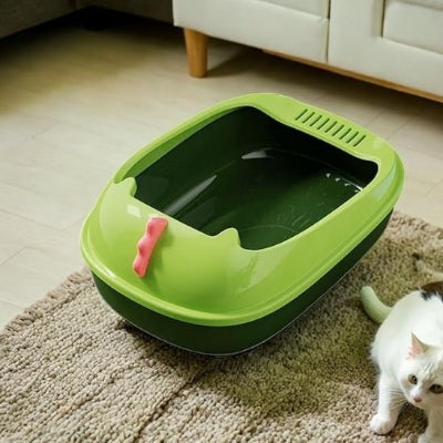 Bac à litière chat vert petit chat