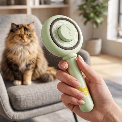 Brosse pour Chat avec bouton d'éjection