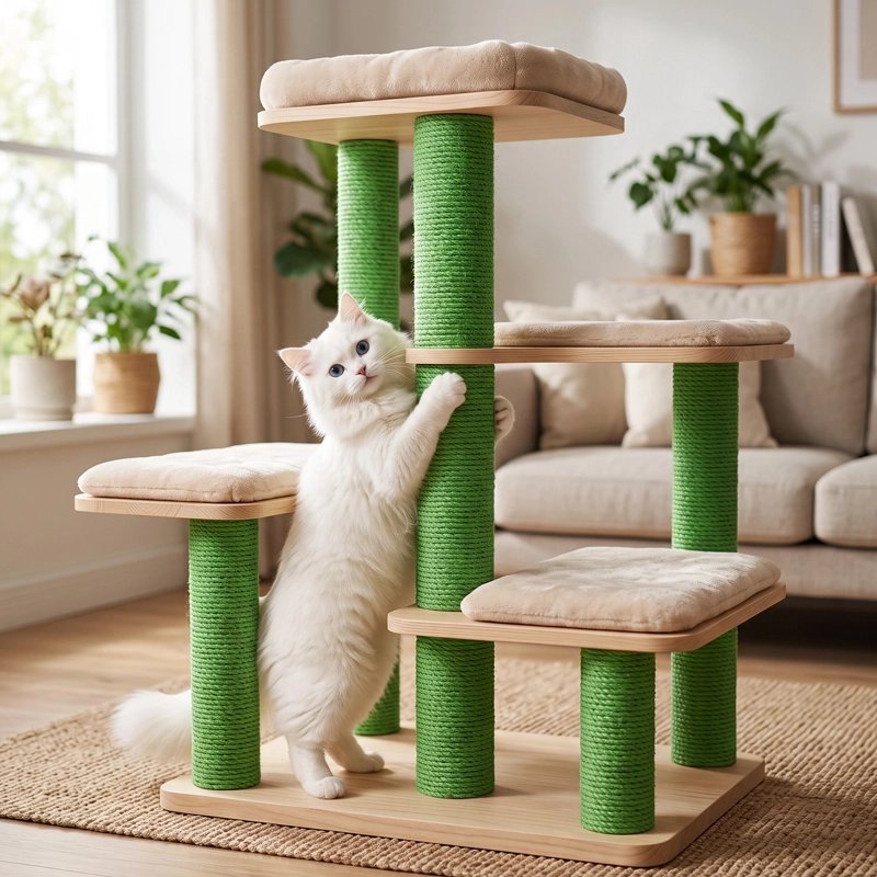 Corde arbre a chat vert completer
