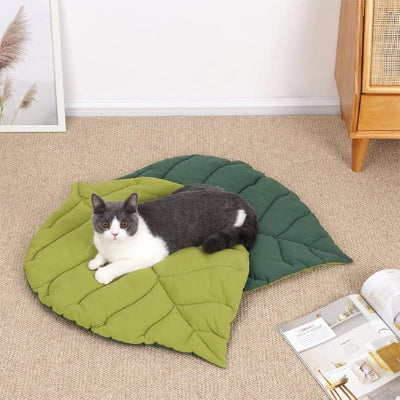 coussin a chat forme feuille douce