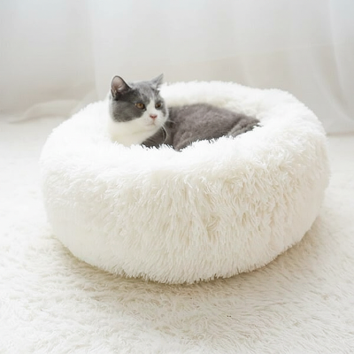 Coussin chat blanc 