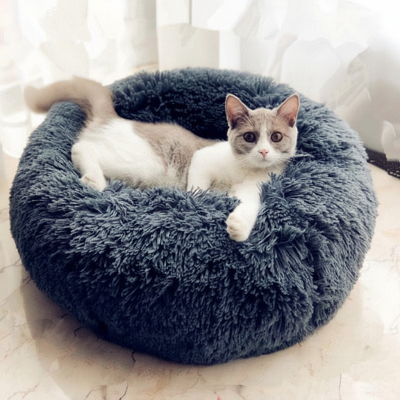Coussin chat bleu marine 