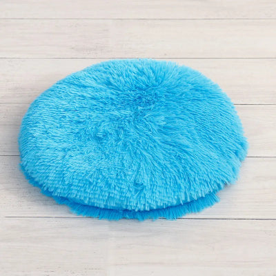 coussin chat bleu rond
