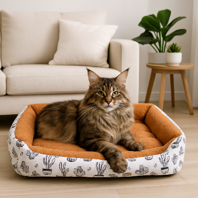 coussin chat brun maine coon
