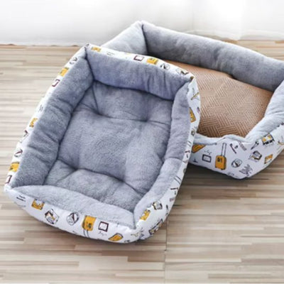 coussin chat gris avec motif jaune