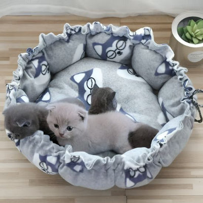 coussin chat gris motifs chat lunette