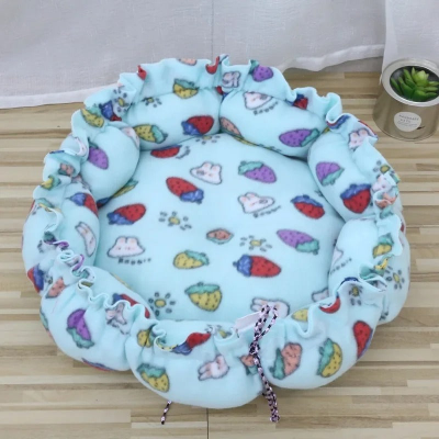 coussin chat lapin bleu