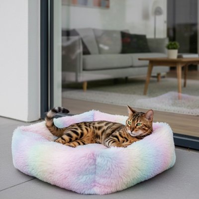 Coussin pour Chat arc en ciel chat bengal