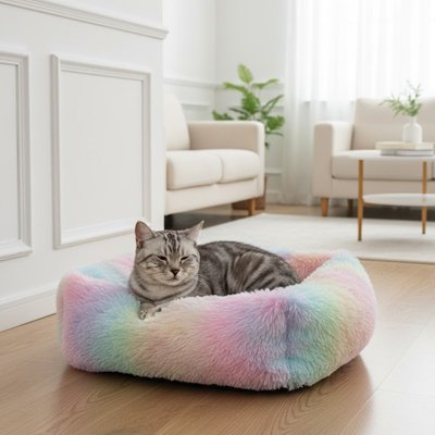 Coussin pour Chat arc en ciel