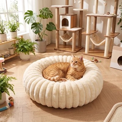 Coussin pour Chat beige chat roux