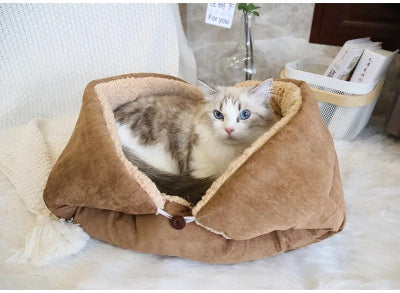 coussin pour chat beige confortable