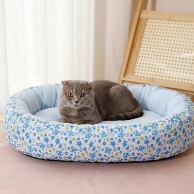 Coussin pour chat bleu chat gris
