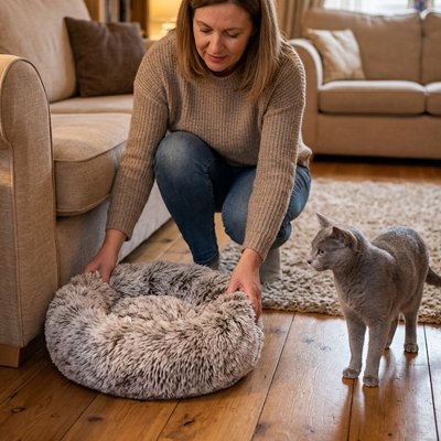 Coussin pour Chat kaki