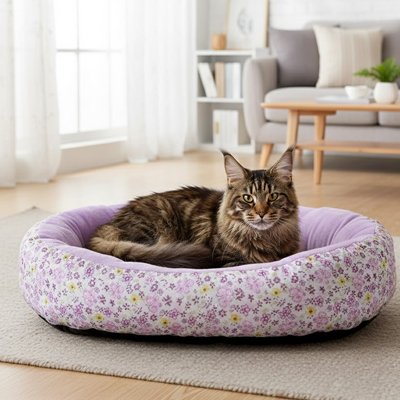 Coussin pour chat mauve 