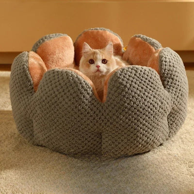 coussin pour chat rond gris