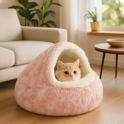coussin pour chat rond moelleux