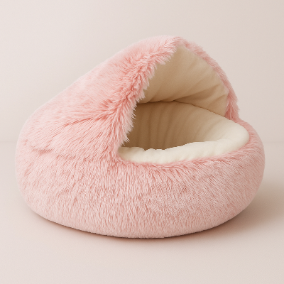coussin pour chat rose douillet