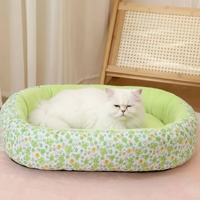 Coussin pour chat vert chat blanc