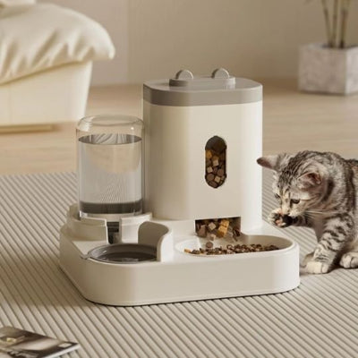 Distributeur croquette chat gris