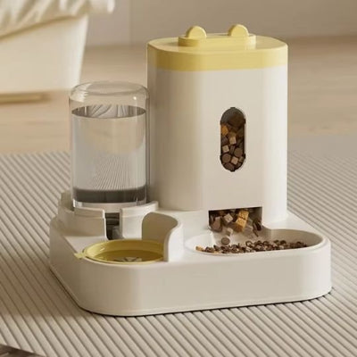 Distributeur croquette chat jaune