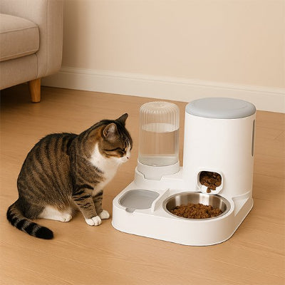 Distributeur de croquettes pour chat​ avec eau