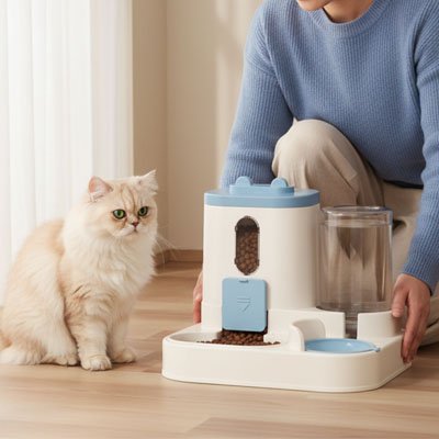 Distributeur de croquettes pour Chat bleu