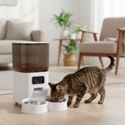 Distributeur de croquettes pour chat rayer deux plateaux