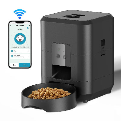 ditributeur croquette pour chat noir wifi