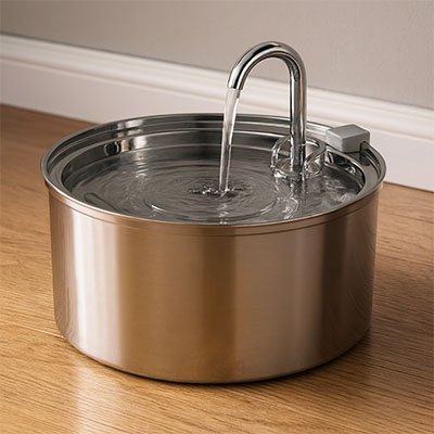 Fontaine a eau pour chat acier inoxydable